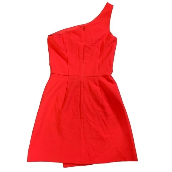 French Connection Whisper One-Shoulder Envelope Minidress In Color Flame Size 0 - Picture 4 of 12